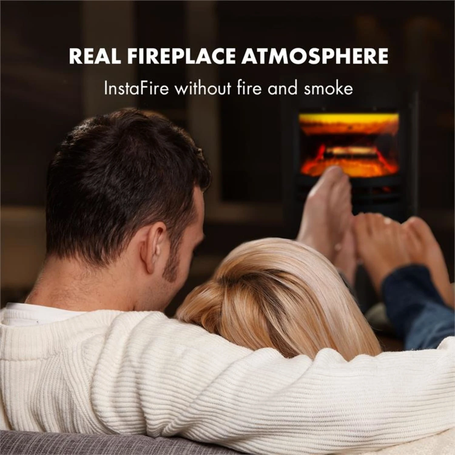 Brixen Elektrischer Kamin 900/1800W InstaFire Thermostat Schwarz 4 Brixen Elektrischer Kamin 900/1800W InstaFire Thermostat Schwarz – Bild 2