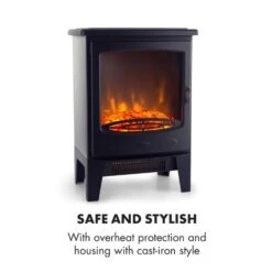 Meran Elektrischer Kamin 950/1850W 2-stufige Heizung Gusseisen-Stil 19 Meran Elektrischer Kamin 950/1850W 2-stufige Heizung Gusseisen-Stil -Klarstein 10032893 yy 0006 logo Klarstein Meran Elektrischer Kamin schwarz