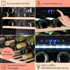 Barossa 40 Duo Weinkühlschrank 2 Zonen 41 Flaschen Glastür Touch LED 13 Barossa 40 Duo Weinkühlschrank 2 Zonen 41 Flaschen Glastür Touch LED -Klarstein 10032924 de 0005 usp