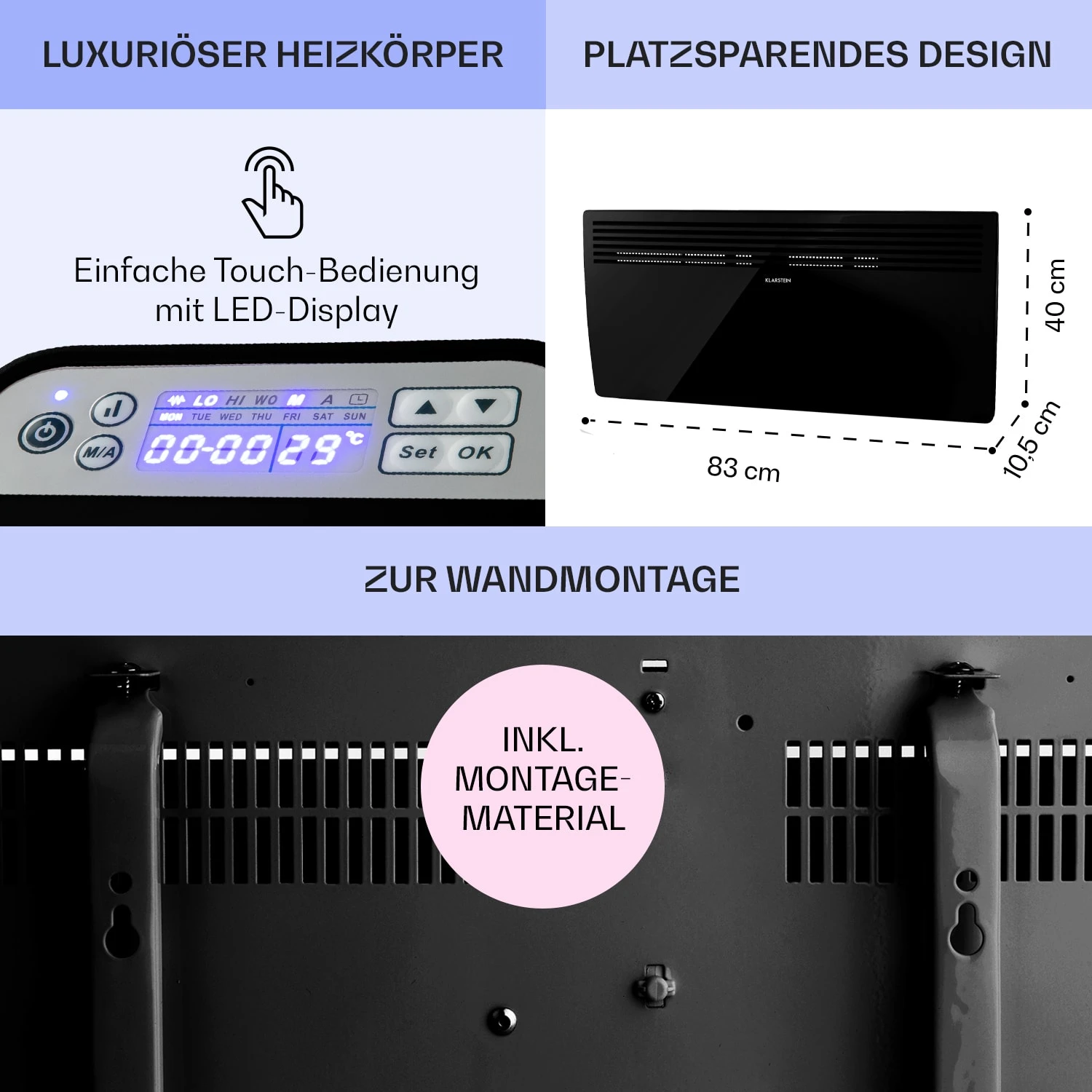 Hot Spot Slimcurve Heizgerät 80x40cm 40m² 2000W 5-40°C LED IP24 8 Hot Spot Slimcurve Heizgerät 80x40cm 40m² 2000W 5-40°C LED IP24 – Bild 6