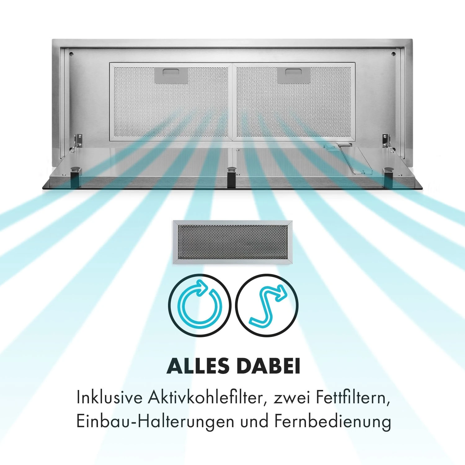 High Line Deckenhaube 90cm 410 M3/h 75W 3 Stufen Fernbedienung Schwarz 11 High Line Deckenhaube 90cm 410 M3/h 75W 3 Stufen Fernbedienung Schwarz – Bild 9