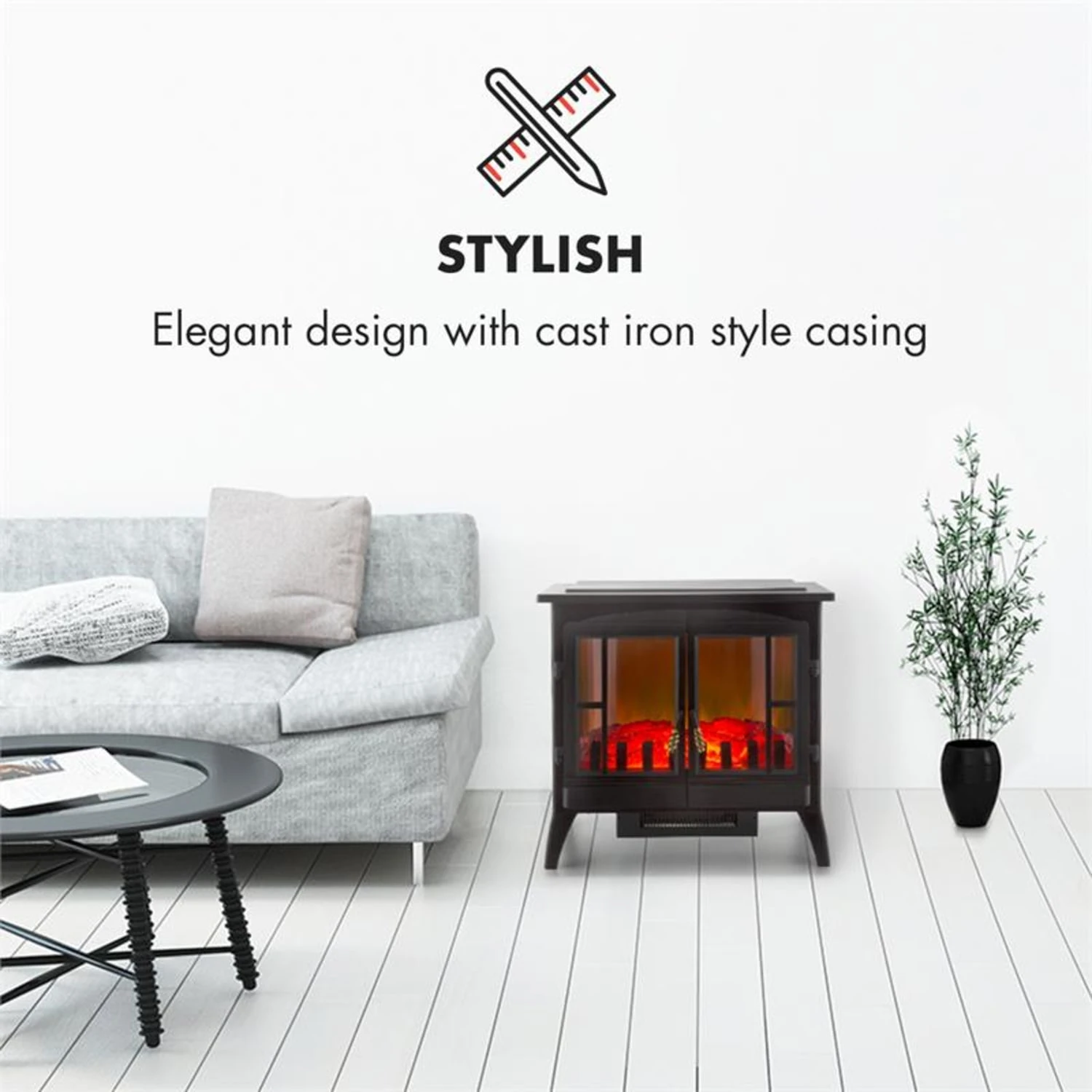 Innsbruck Elektrischer Kamin 1000/2000W Thermostat 4 Innsbruck Elektrischer Kamin 1000/2000W Thermostat – Bild 2