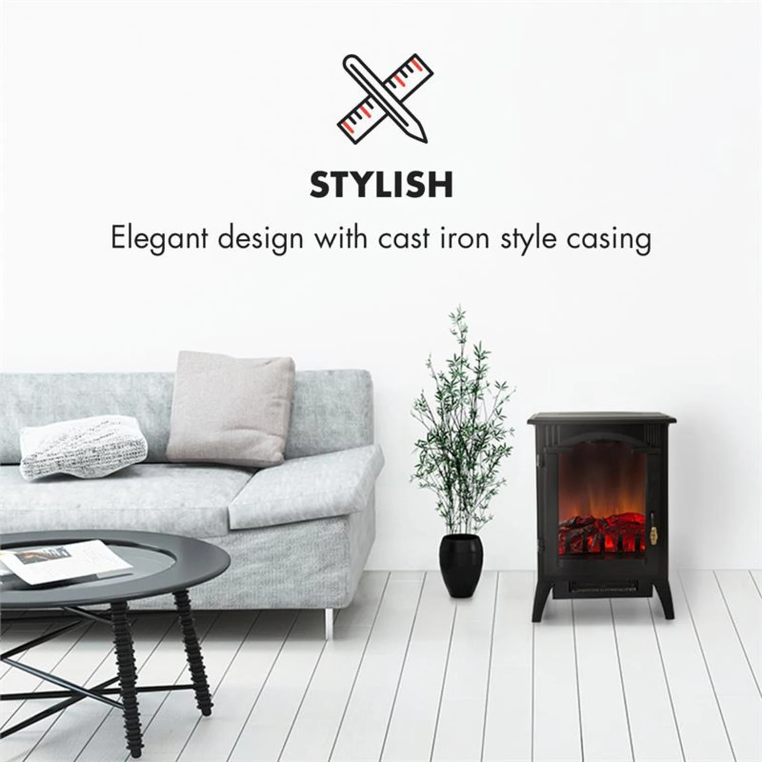 Graz Elektrischer Kamin 1000/2000W Thermostat PanoramaView 4 Graz Elektrischer Kamin 1000/2000W Thermostat PanoramaView – Bild 2