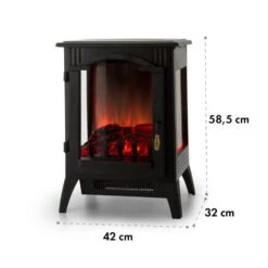 Graz Elektrischer Kamin 1000/2000W Thermostat PanoramaView 17 Graz Elektrischer Kamin 1000/2000W Thermostat PanoramaView -Klarstein 10033094 yy 0008 logo Electric Fireplace Black YH20