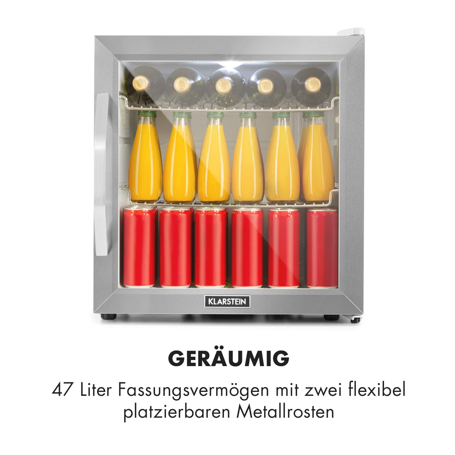 Beersafe L Crystal White Kühlschrank 47 Ltr 2 Böden Glastür Edelstahl 5 Beersafe L Crystal White Kühlschrank 47 Ltr 2 Böden Glastür Edelstahl – Bild 3