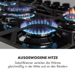 Ignito 5 Zonen Gaskochfeld 5-flammig Sabaf-Brenner Glaskeramik Schwarz -Klarstein 10033133 de 0003 logo