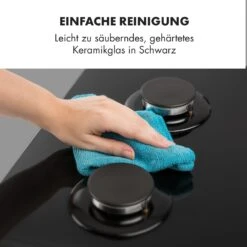 Ignito 5 Zonen Gaskochfeld 5-flammig Sabaf-Brenner Glaskeramik Schwarz -Klarstein 10033133 de 0008 logo