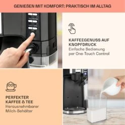 Baristomat 2-in-1-Heißgetränkeautomat Kaffee Tee Milchschaum 12 Baristomat 2-in-1-Heißgetränkeautomat Kaffee Tee Milchschaum -Klarstein 10033138 de 0003 usp