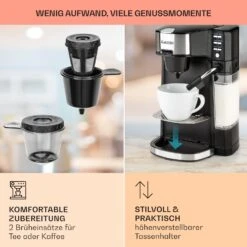 Baristomat 2-in-1-Heißgetränkeautomat Kaffee Tee Milchschaum 15 Baristomat 2-in-1-Heißgetränkeautomat Kaffee Tee Milchschaum -Klarstein 10033138 de 0006 usp