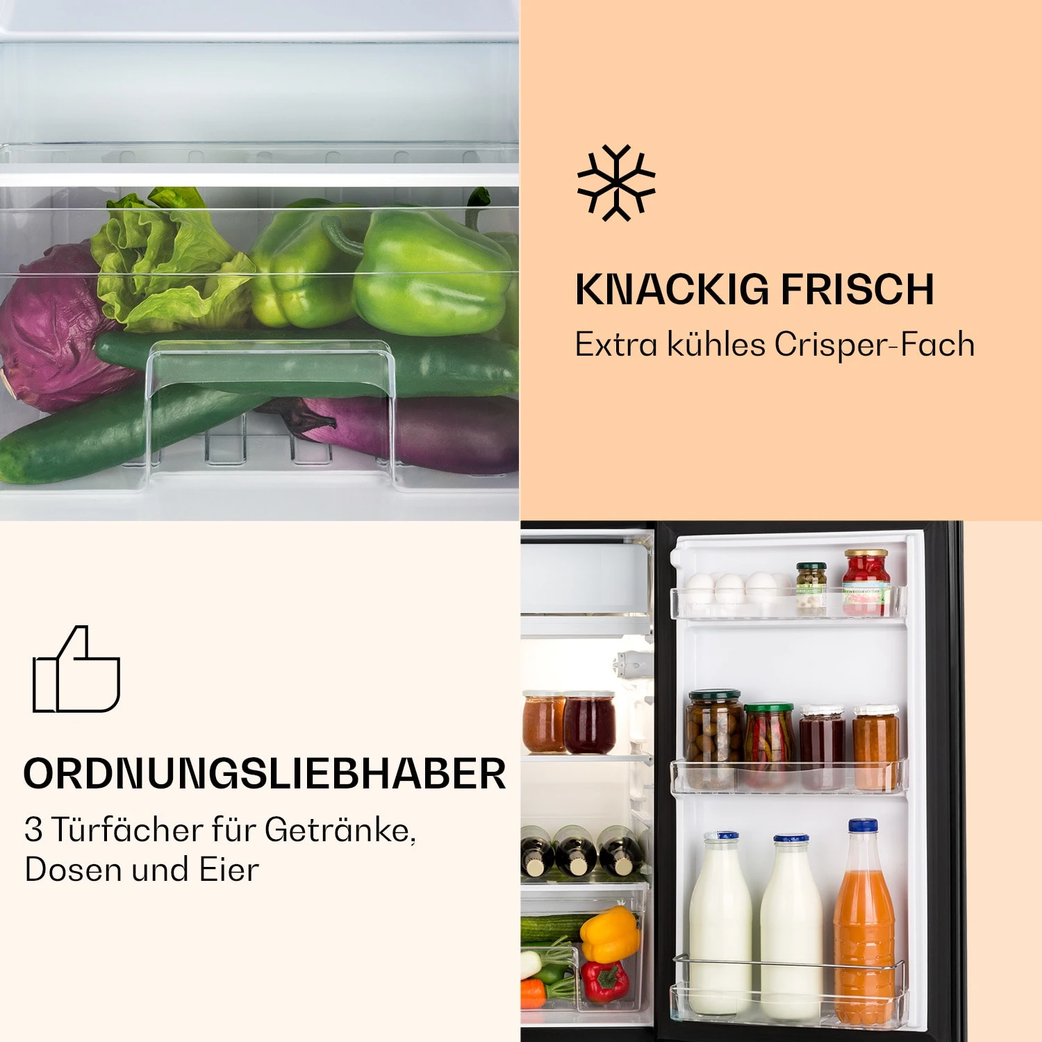 Luminance Frost Kühlschrank 91L Crisper-Fach 2 Glasböden 5 Luminance Frost Kühlschrank 91L Crisper-Fach 2 Glasböden – Bild 3