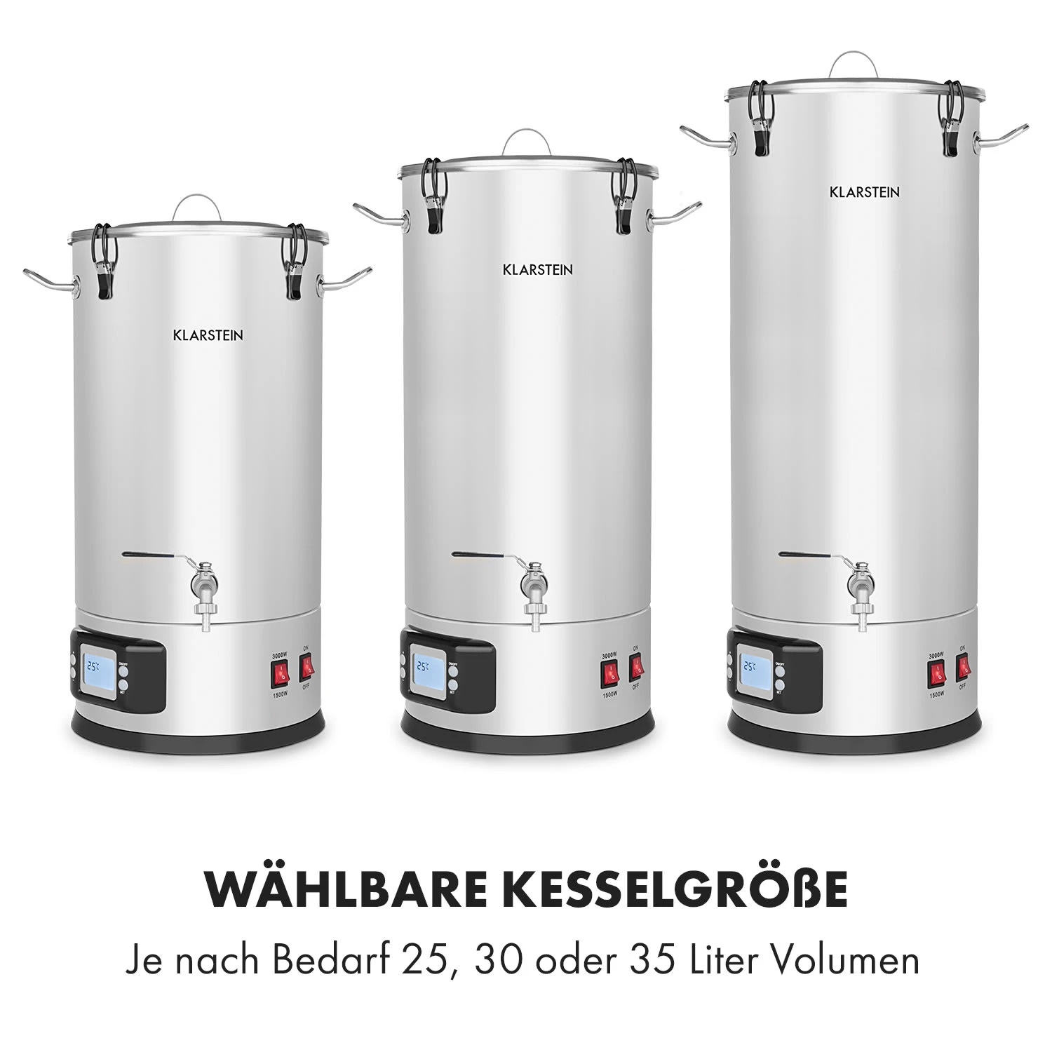 Maischfest Maischekessel 5 Teile 1500/3000W 30l LCD Edelstahl 5 Maischfest Maischekessel 5 Teile 1500/3000W 30l LCD Edelstahl – Bild 3