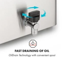 Family Fry Fritteuse 3000W Oil Drain Technology Edelstahl Silber 15 Family Fry Fritteuse 3000W Oil Drain Technology Edelstahl Silber -Klarstein 10033342 yy 0005 logo Klarstein Family Fry Fritteuse 3000W silber