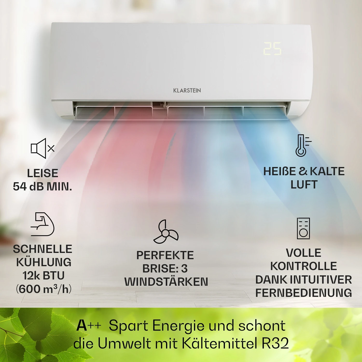 Windwaker Split-Klimaanlage 12.000 BTU/3,6 KW Luftdurchsatz 600m³/h 4 Windwaker Split-Klimaanlage 12.000 BTU/3,6 KW Luftdurchsatz 600m³/h – Bild 2