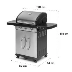 Gazooka 3.0T BBQ Grill 3x3kW Brenner 4 Rollen Edelstahl -Klarstein 10033533 yy 0011 logo Klarstein Gazooka 30T BBQ Grill 3 Brenner