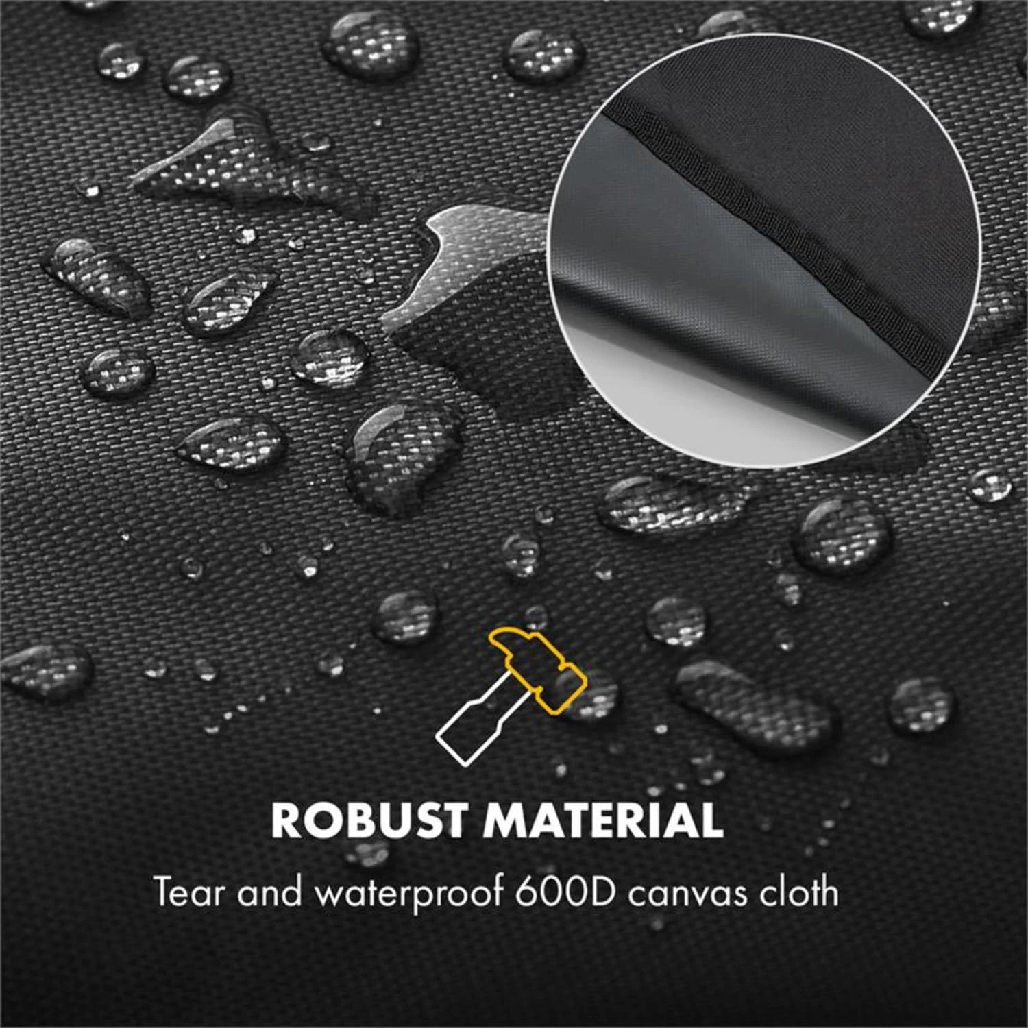 Hot & Hot Wetterschutzhaube 600D Canvas 30/70% PE/PVC Schwarz 6 Hot & Hot Wetterschutzhaube 600D Canvas 30/70% PE/PVC Schwarz – Bild 5