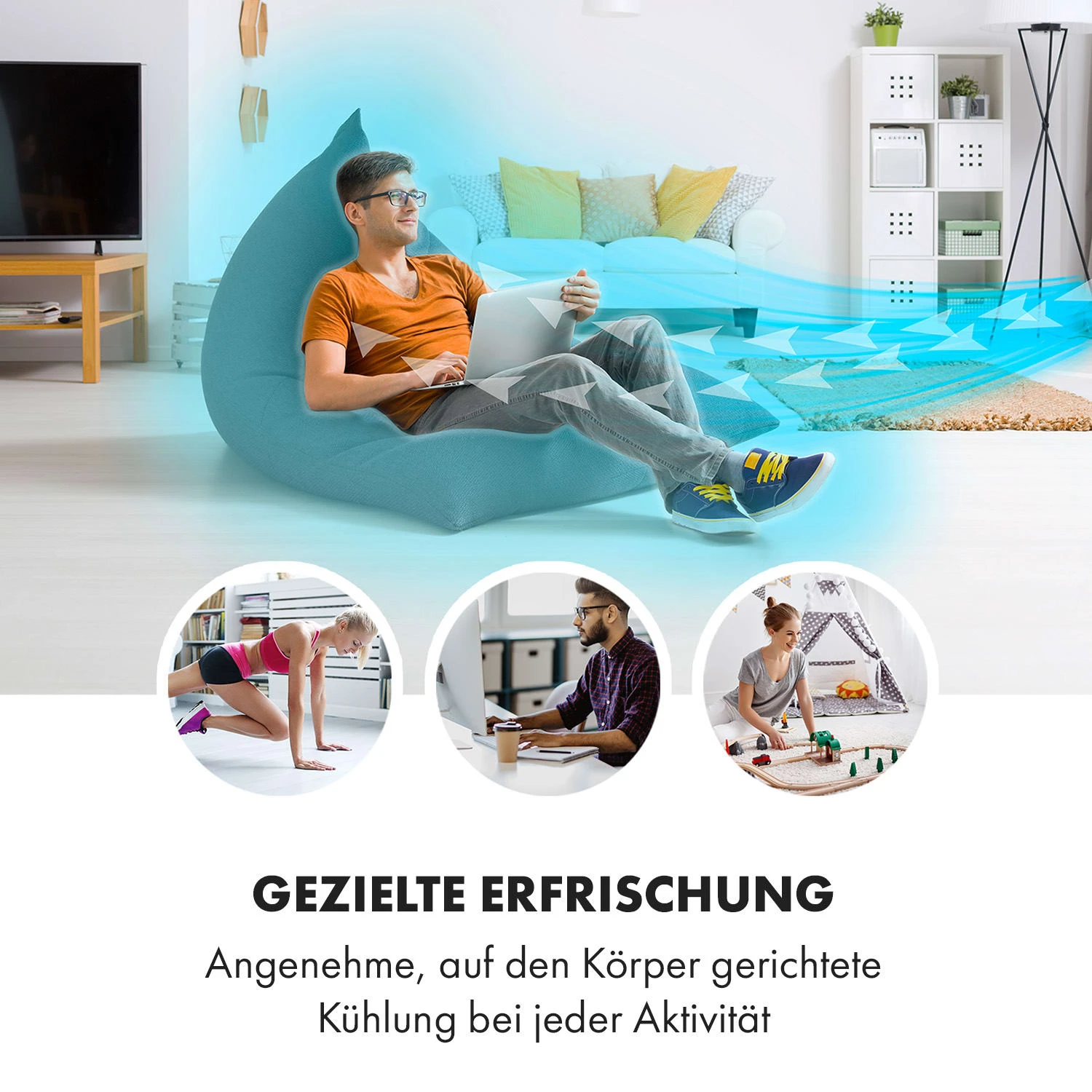 Rotator 4-in-1 Luftkühler 396 M³/h 110W 7 Ltr 360° Fernbedienung Mobil 4 Rotator 4-in-1 Luftkühler 396 M³/h 110W 7 Ltr 360° Fernbedienung Mobil – Bild 2