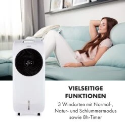 Rotator 4-in-1 Luftkühler 396 M³/h 110W 7 Ltr 360° Fernbedienung Mobil 16 Rotator 4-in-1 Luftkühler 396 M³/h 110W 7 Ltr 360° Fernbedienung Mobil -Klarstein 10033547 de 0006 logo
