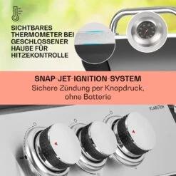 Tomahawk 3.1 S Gasgrill 3x3,6kW Brenner+2,7 KW 60x45cm Grill Edelstahl 13 Tomahawk 3.1 S Gasgrill 3x3,6kW Brenner+2,7 KW 60x45cm Grill Edelstahl -Klarstein 10033567 de 0004 usp