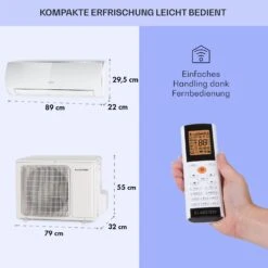 Windwaker Eco Split-Klimaanlage 9.000 BTU/2,7 KW Luftdurchsatz 610 M³/h Max. A++ 15 Windwaker Eco Split-Klimaanlage 9.000 BTU/2,7 KW Luftdurchsatz 610 M³/h Max. A++ -Klarstein 10033600 de 0006 usp