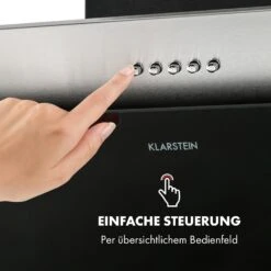 Alessia Dunstabzugshaube Kopffreihaube 350 M³/h Push Control Schwarz -Klarstein 10033697 de 0005 logo