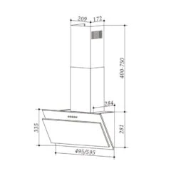 Alessia Dunstabzugshaube Kopffreihaube 350 M³/h Push Control Schwarz -Klarstein 10033697 yy 0010 logo Klarstein Alessia Dunstabzugshaube schwarz