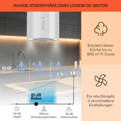 Beretta Inselabzugshaube Ø35cm Ab-/Umluft 650m³/h LED Edelstahl 13 Beretta Inselabzugshaube Ø35cm Ab-/Umluft 650m³/h LED Edelstahl -Klarstein 10033719 de 0003 usp