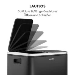 Trash Gordon Treteimer 30L / 2x15L Geräuschlos PP Edelstahl Schwarz 10 Trash Gordon Treteimer 30L / 2x15L Geräuschlos PP Edelstahl Schwarz -Klarstein 10033721 de 0003 logo