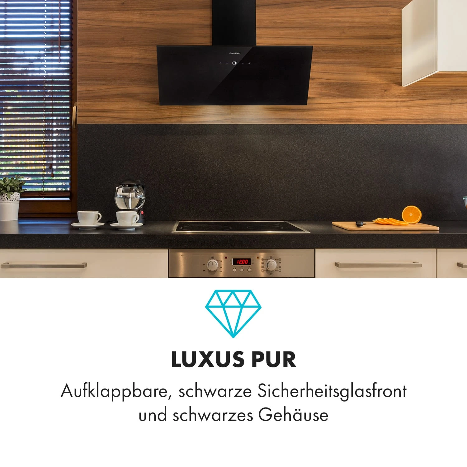 Laurel 90 Dunstabzugshaube 90cm Abluft: 350 M³/h LED Touch Schwarz 4 Laurel 90 Dunstabzugshaube 90cm Abluft: 350 M³/h LED Touch Schwarz – Bild 2