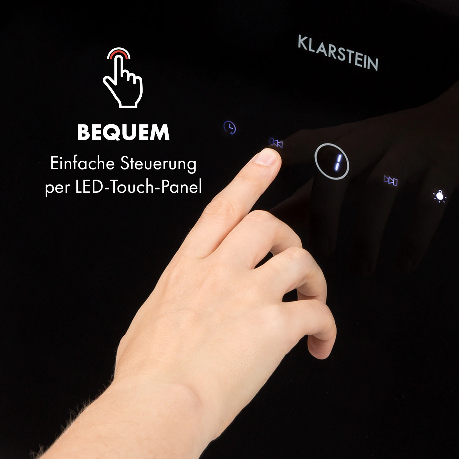 Laurel 90 Dunstabzugshaube 90cm Abluft: 350 M³/h LED Touch Schwarz 5 Laurel 90 Dunstabzugshaube 90cm Abluft: 350 M³/h LED Touch Schwarz – Bild 3