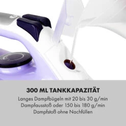 Steam Bro Dampfbügeleisen 2200W 300ml EasyGlide TouchSensor AntiCalc -Klarstein 10033770 de 0005 logo