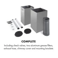 Colette Dunstabzugshaube 90cm 600m³/h EEK A Edelstahl Silber -Klarstein 10033776 yy 0010 logo Klarstein Colette Dunstabzugshaube 90 cm silber