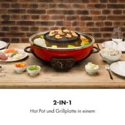 Szechuan Hot Pot Und Grillplatte 5l Vol. 1350 W, 600 W Rot -Klarstein 10033779 de 0002 logo