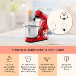 Bella Pico 2G Küchenmaschine 1300W 1,7PS 6 Stufen 5 Liter 11 Bella Pico 2G Küchenmaschine 1300W 1,7PS 6 Stufen 5 Liter -Klarstein 10033801 de 0003 usp