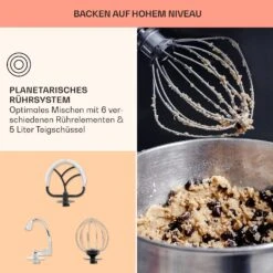 Bella Pico 2G Küchenmaschine 1300W 1,7PS 6 Stufen 5 Liter 14 Bella Pico 2G Küchenmaschine 1300W 1,7PS 6 Stufen 5 Liter -Klarstein 10033801 de 0006 usp