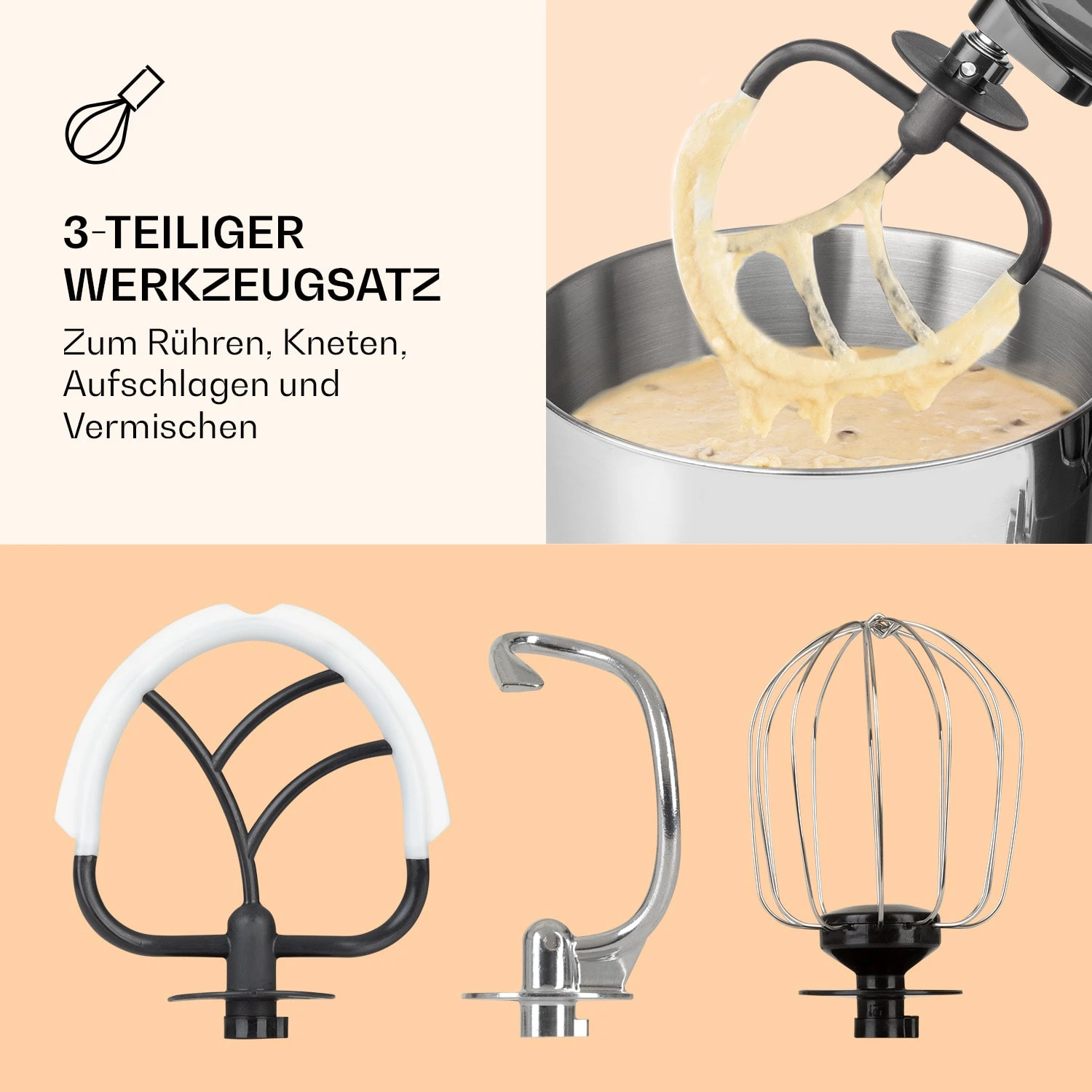 Bella Pico 2G Küchenmaschine 1200W 1,6PS 6 Stufen 5 Liter 7 Bella Pico 2G Küchenmaschine 1200W 1,6PS 6 Stufen 5 Liter – Bild 5