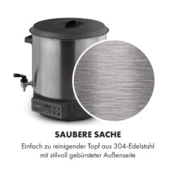 Lady Marmalade Einkochautomat Getränkespender 27L 100°C 12h Edelstahl 17 Lady Marmalade Einkochautomat Getränkespender 27L 100°C 12h Edelstahl -Klarstein 10033825 de 0006 logo