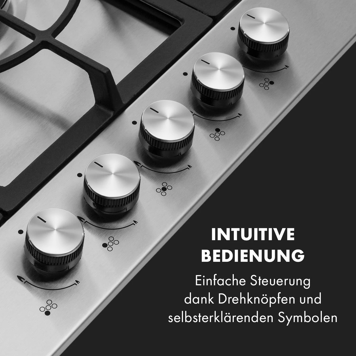 Ignito 5 Zonen Gaskochfeld 5-flammig Sabaf-Brenner Edelstahl Silber 6 Ignito 5 Zonen Gaskochfeld 5-flammig Sabaf-Brenner Edelstahl Silber – Bild 4