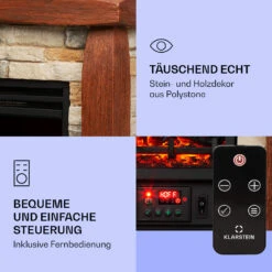 Lienz Elektrischer Kamin 1800W Steindekor Polystone Fernbedienung 11 Lienz Elektrischer Kamin 1800W Steindekor Polystone Fernbedienung -Klarstein 10034122 de 0003 logo