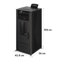 Energiewende Pelletofen 5/10 KW 5 Stufen Timer 18kg 250m³ Fernbedienung Schwarz -Klarstein 10034153 yy 0009 logo
