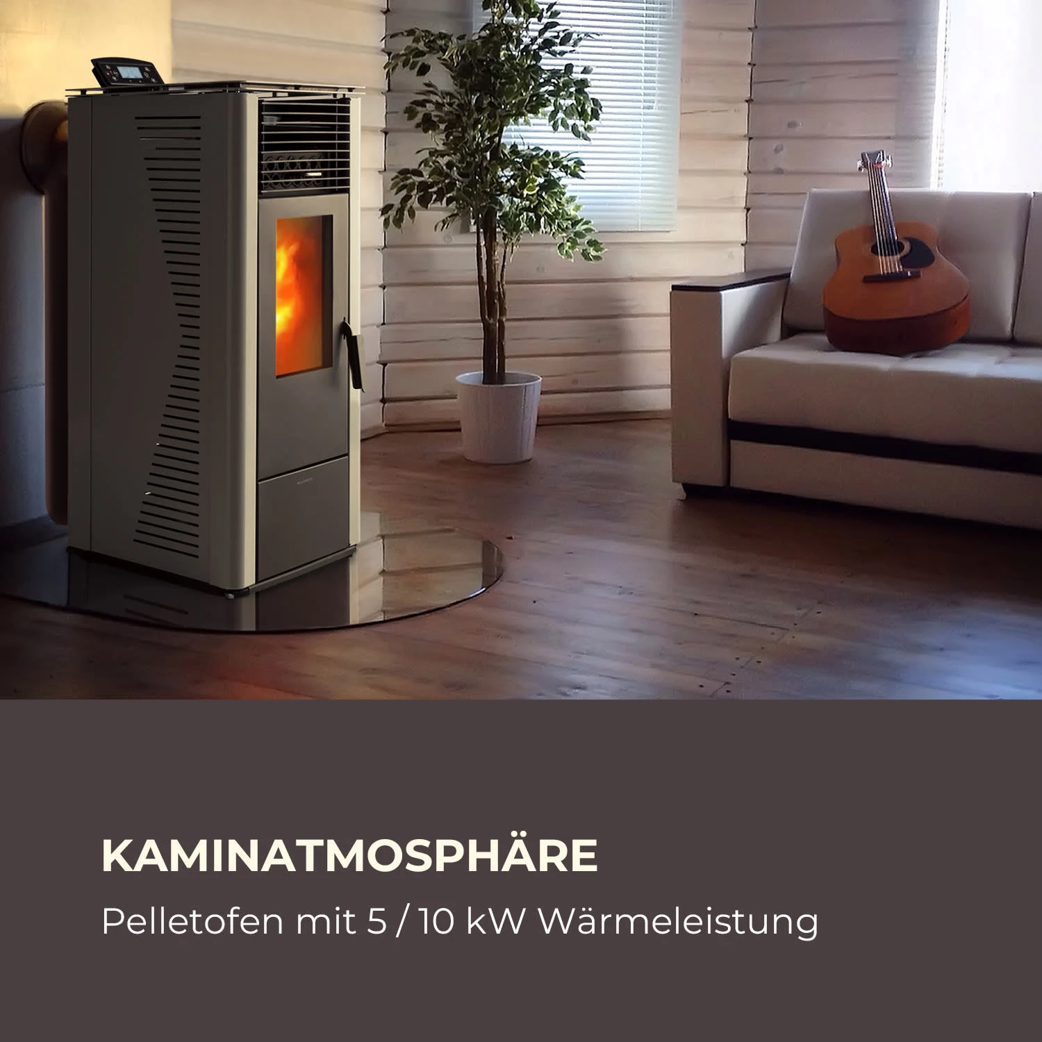 Energiewende Pelletofen 5/10 KW 5 Stufen Timer 18kg 250m³ Fernbedienung Grau 4 Energiewende Pelletofen 5/10 KW 5 Stufen Timer 18kg 250m³ Fernbedienung Grau – Bild 2