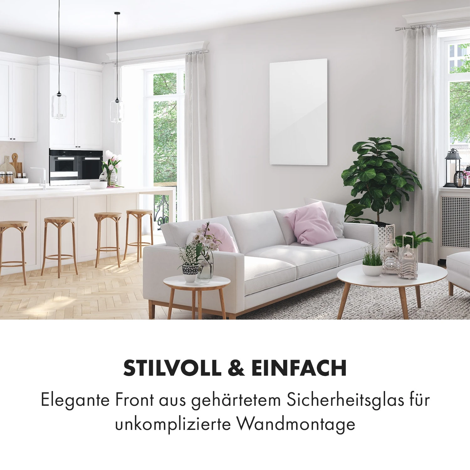 Crystal Wall Infrarotheizung 100x60cm 600W Wochentimer IP54 Weiß 5 Crystal Wall Infrarotheizung 100x60cm 600W Wochentimer IP54 Weiß – Bild 3