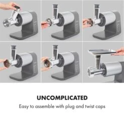 Mett Max Elektrischer Fleischwolf 600W Kupfermotor Aluminium 12 Mett Max Elektrischer Fleischwolf 600W Kupfermotor Aluminium -Klarstein 10034244 yy 0003 logo Klarstein Mett Max elektrischer Fleischwolf grau