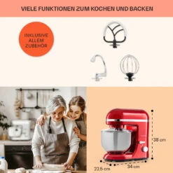Bella Elegance Küchenmaschine 2000 W 2,7 PS 5,2 Ltr Edelstahl BPA-frei -Klarstein 10034364 de 0005 usp