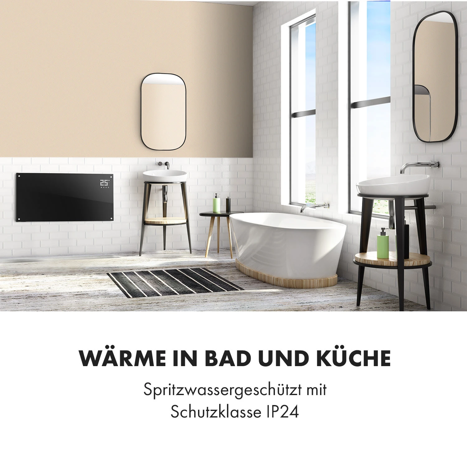 Bornholm Smart Konvektions-Heizgerät | 2000 W | SmartHeat Design: WiFi-Verbindung | LED-Display | 24-h-Timer | 2 Heizstufen: 1000 / 2000 W | IP24: Spritzwassergeschützt | Fernbedienung | Standgerät 7 Bornholm Smart Konvektions-Heizgerät | 2000 W | SmartHeat Design: WiFi-Verbindung | LED-Display | 24-h-Timer | 2 Heizstufen: 1000 / 2000 W | IP24: Spritzwassergeschützt | Fernbedienung | Standgerät – Bild 5