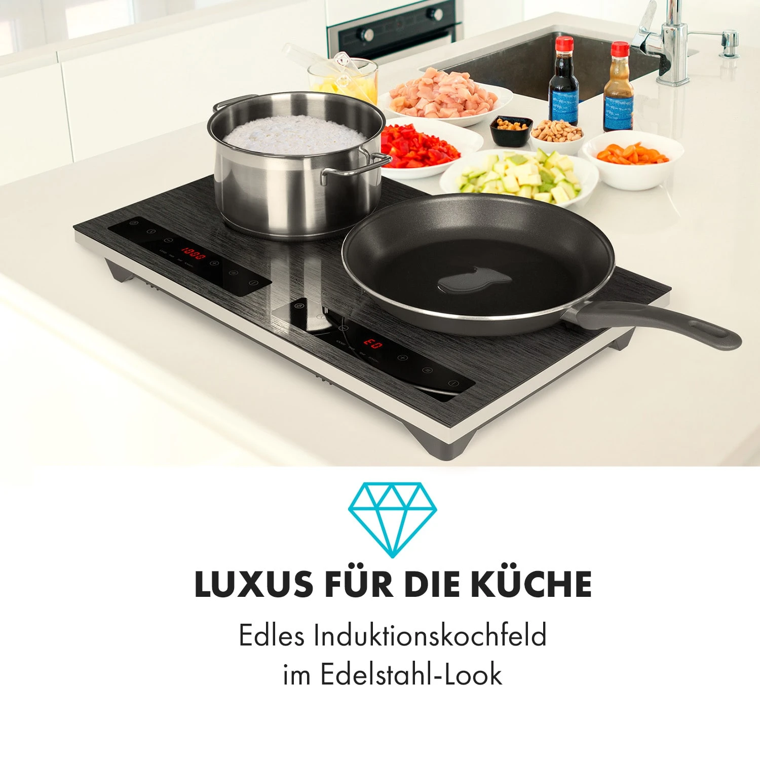 Varicook Steel Induktionskochfeld 3100W 10 Leistungsstufen Topfsensor 4 Varicook Steel Induktionskochfeld 3100W 10 Leistungsstufen Topfsensor – Bild 2