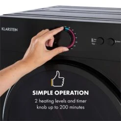 Jet Set Mini-Wäschetrockner Ablufttrockner 1020W EEK C 3kg 50cm 13 Jet Set Mini-Wäschetrockner Ablufttrockner 1020W EEK C 3kg 50cm -Klarstein 10034512 yy 0004 logo Klarstein Jet Set Waeschetrockner schwarz