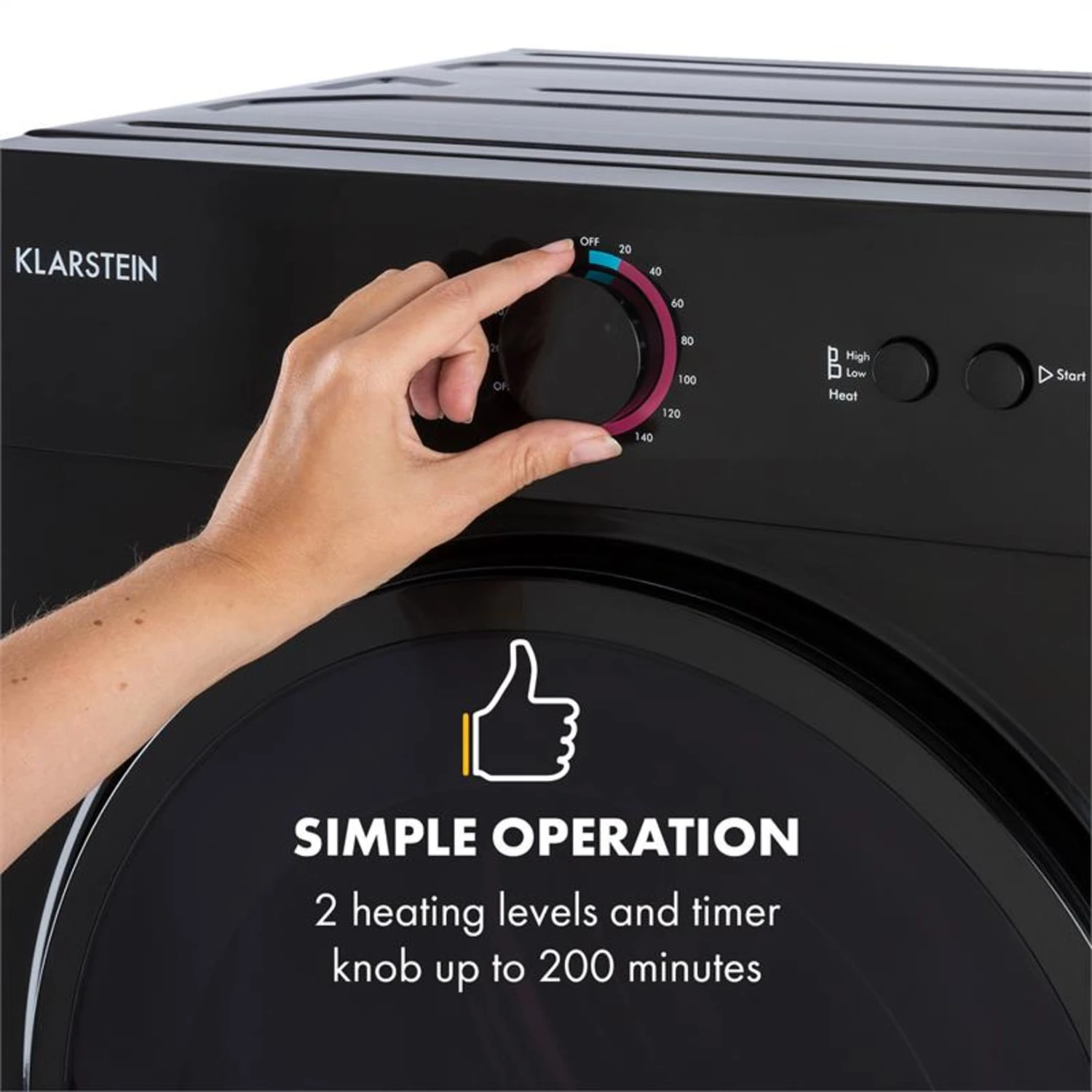 Jet Set Mini-Wäschetrockner Ablufttrockner 1020W EEK C 3kg 50cm 6 Jet Set Mini-Wäschetrockner Ablufttrockner 1020W EEK C 3kg 50cm – Bild 4