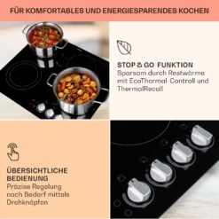 EasyCook Keramikkochfeld 6100W Drehregler Schwarz 14 EasyCook Keramikkochfeld 6100W Drehregler Schwarz -Klarstein 10034604 de 0004 usp