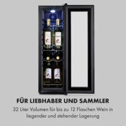 Shiraz 12 Slim Uno Weinkühlschrank 32l/12Fl.Touch 85 W 5-18 °C LED 14 Shiraz 12 Slim Uno Weinkühlschrank 32l/12Fl.Touch 85 W 5-18 °C LED -Klarstein 10034625 de 0004 logo