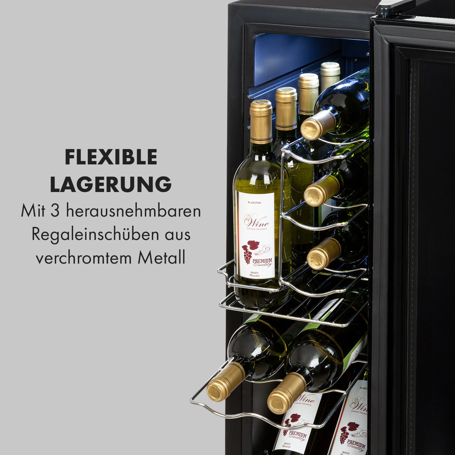 Shiraz 12 Slim Uno Weinkühlschrank 32l/12Fl.Touch 85 W 5-18 °C LED 8 Shiraz 12 Slim Uno Weinkühlschrank 32l/12Fl.Touch 85 W 5-18 °C LED – Bild 6